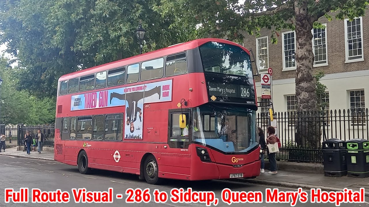 Full Route Visual | London Bus Route 286 - Greenwich to Sidcup, Queen Mary's Hosp | (WHV191) LF67EYB