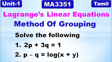 Partial Differential Equations | Lagrange