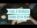 Long Distant Relationship / Pen pal |  Coral &amp; Botanical Letter Theme Package Idea