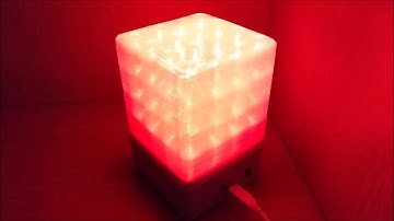 LED cube 4x4x4 RED with 3D print cover Demo
