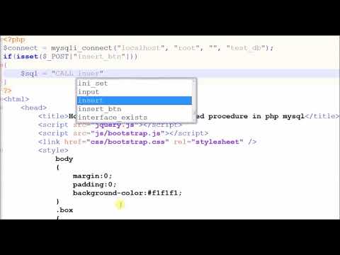 How To Insert Data Using Stored Procedure In Php Mysql - YouTube