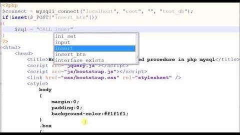 How To Insert Data Using Stored Procedure In Php Mysql