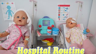 Baby Born doll Hospital Morning Routine Feeding and changing baby doll