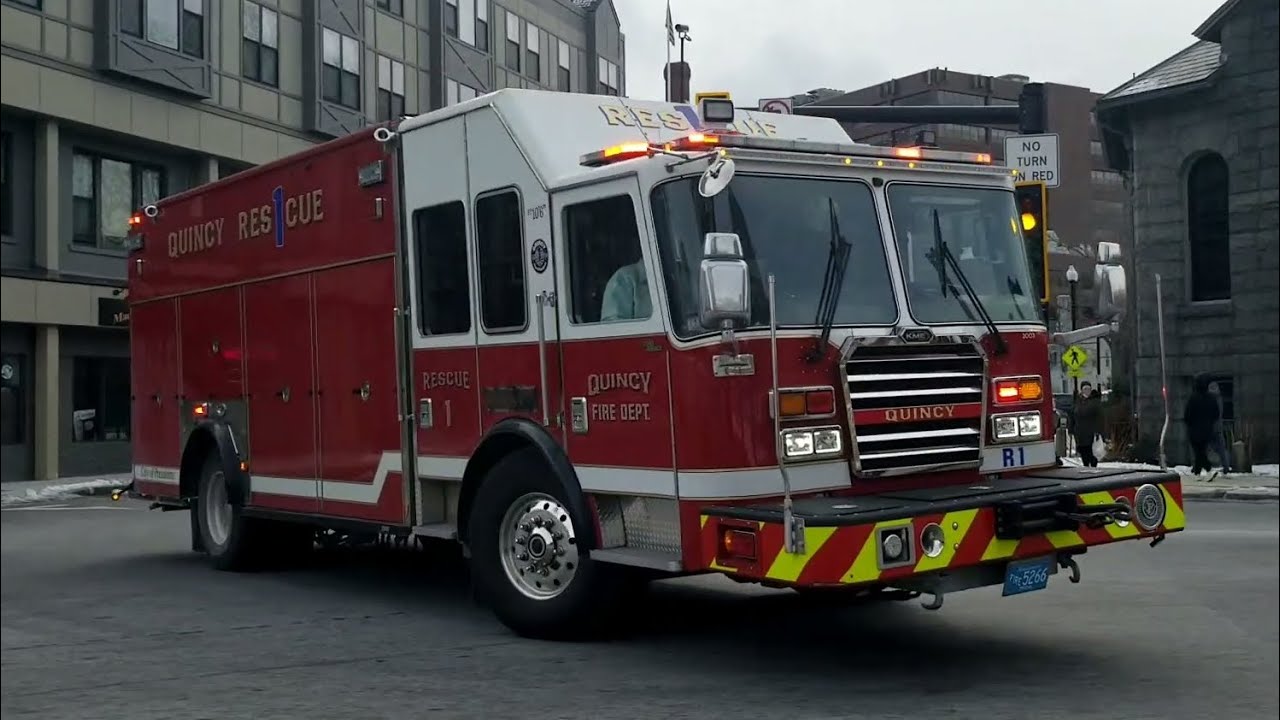 Quincy Fire Department Rescue 1 and Brewster EMS P56 Responding YouTube
