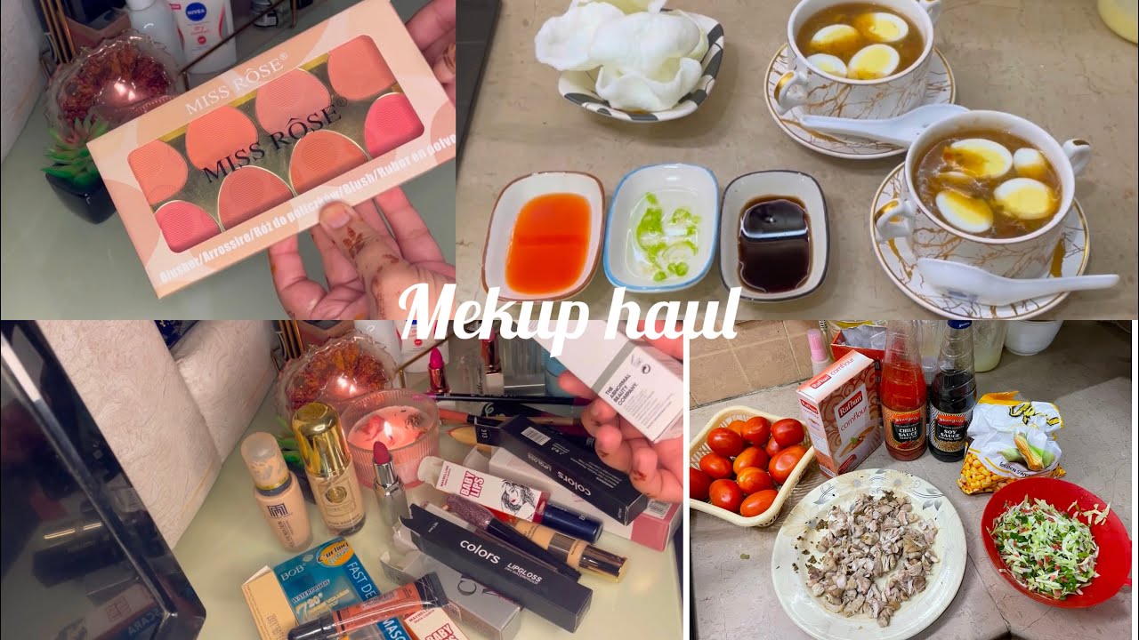 Miss rose mekup haul😍lrkio ki excitement hi alg huti😜chicken corn soup full recipe 
