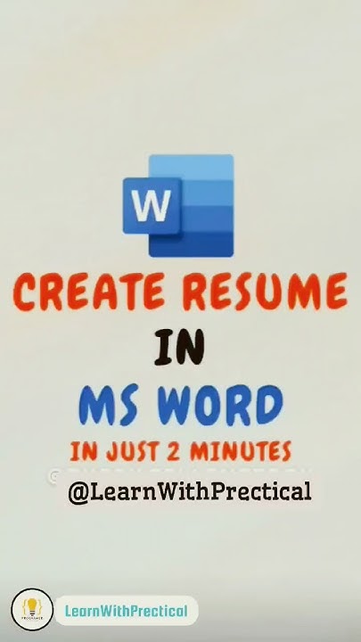 how To Create Resume In 2 Minutes Ms Word shorts msexcel how-to-create-resume-in-2-minutes-ms-word-shorts-msexcel