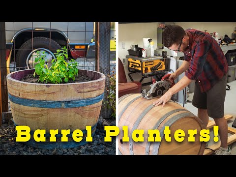 Make Your Own Barrel Planter!  Cheap Easy DIY