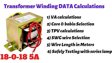 18-0-18V 5A | Transformer Winding calculations | SWG wire length in Meters | #Transformer