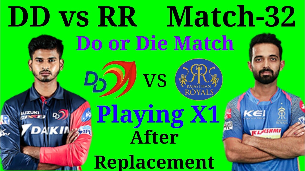 IPL 2018 Match-32 DD vs RR Playing X1 After Replacement