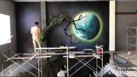 Vẽ tranh tường ánh trăng đêm kỳ ảo tại Từ Liêm, Hà Nội – Vẽ tranh nghệ thuật cực đẹp LH Zalo 0799110