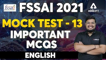 FSSAI 2021 | English | Mock Test -13 Important MCQs