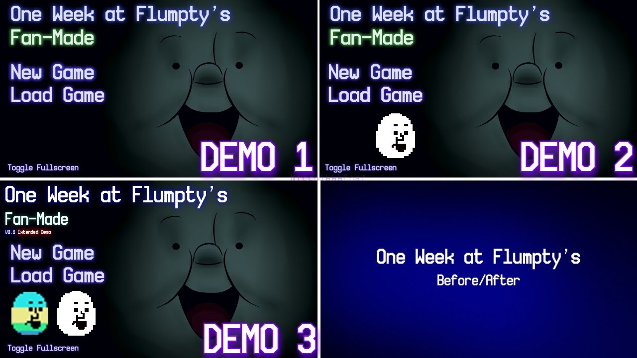 One Week at Flumpty's Fan-Made + Before/After FULL DEMOS Walkthrough (ALL Nights No Death)