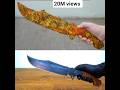 Rusty Big Bowie knife Restoration #bowieknife #restoration #shorts