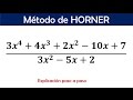 División de Polinomios - MÉTODO DE HORNER - Explicación paso a paso