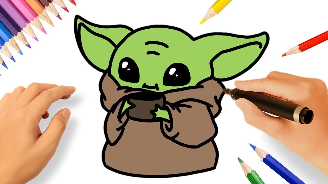 How To Draw Baby Yoda Easy Youtube