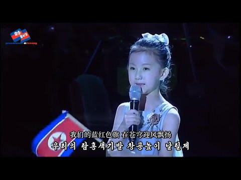 우리의 국기【朝鲜歌曲】大合唱版《我们的国旗》中文字幕