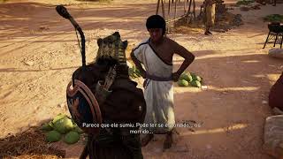 Assassin's Creed® Origins investigando comerciantes em busca de respostas