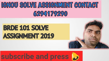 BHDE 101 2019. SOLVE ASSIGNMENT