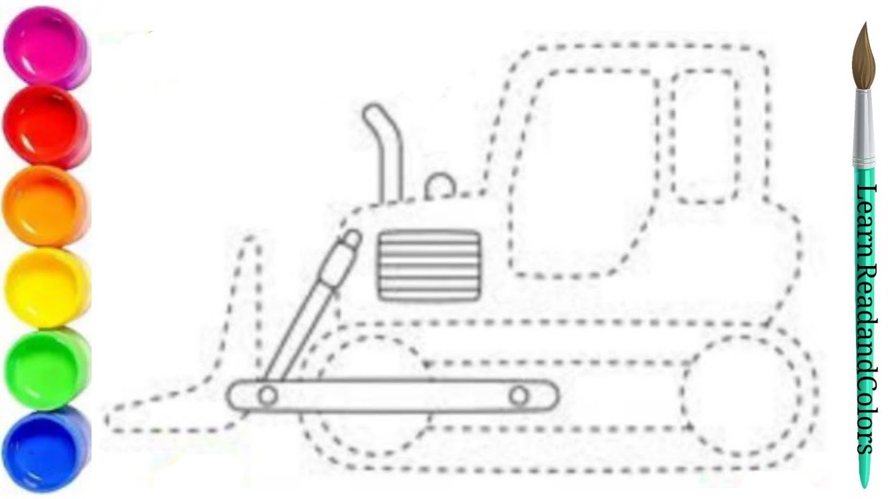 How To Draw a Bulldozer On Construction | Easy Draw step by step - YouTube