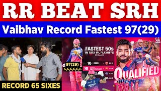 Vaibhav Suryavanshi 97(29) 🥵 RR Beat SRH In IPL || Dhruv 50 Vaibhav 65 Sixes || Pak Public Reactions