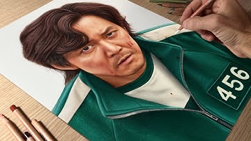 Squid Game Drawing - Gi-Hun (Player 456) • Time Lapse