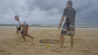 Set De Jeu Spike Ball – Filet Rond + 3 Balles – Plage, Jardin, Parc