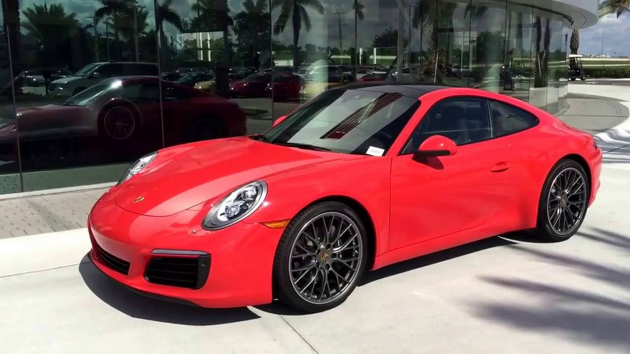 2017 Lava Orange Porsche 911 Carrera 370 hp @ Porsche West Broward - YouTube