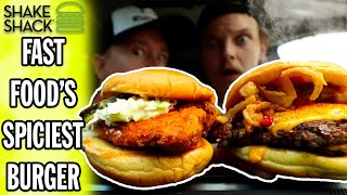 Fast Foods SPICIEST Burger | The @shakeshack ShackMeister Burger & Chicken Sandwich