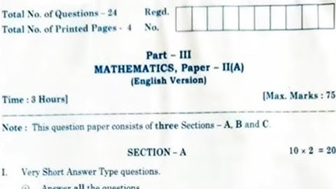 AP Inter 2nd year Math 2A (EM) 2021 september paper ipe board exam