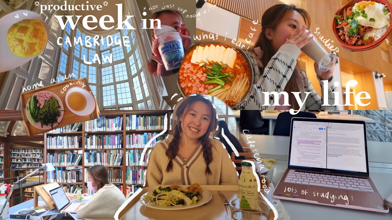 productive week in my life @ cambridge university | what i eat as a student, busy studies ☁️ law