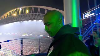 Doug Baldwin got the Seahawks fans and hyped up by hoisting the 12s flag 