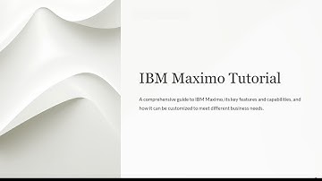 IBM Maximo Explained: A Concise 2-Minute Introduction to Enterprise Asset Management