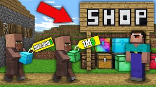 Minecraft NOOB vs PRO: WHY NOOB BOUGHT ALL EXPENSIVE CHEST THIS VILLAGER? 100% trolling