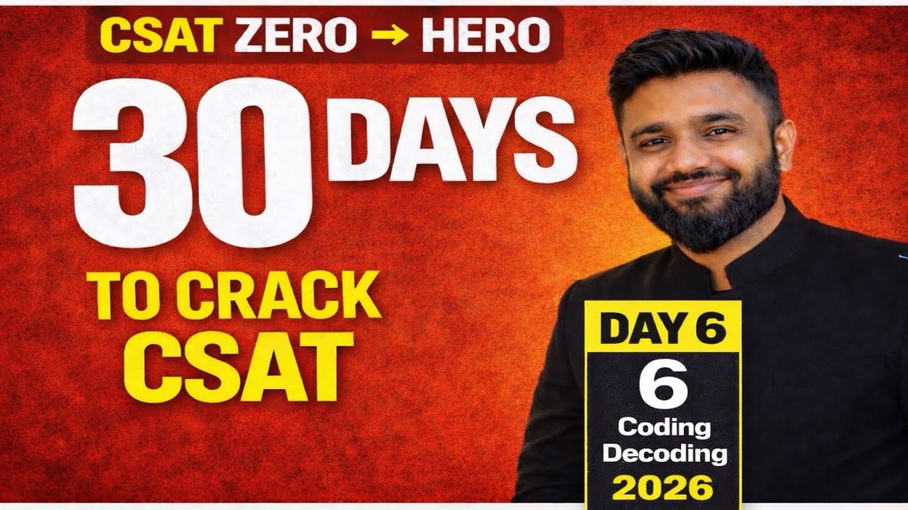 DAY 6 | Coding Decoding | REASONING | FREE on YouTube | 30 DAYS CSAT ...