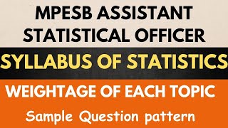 MPESB ASO Syllabus | Assistant statistical officer syllabus | MP ASO details | Statistics Syllabus