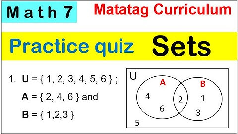 Math 7 Practice quiz about SET #matatag #matatagcurriculum #sets #Venndiagram #math7matatag