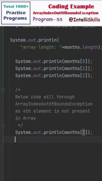 Java Program 55 | Example ArrayIndexOutOfBoundsException in Java? # ...