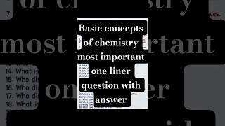 ⚗️📚 Chapter 1: Basic Concepts of Chemistry + Most Important GK Questions | Success Sprint Notes