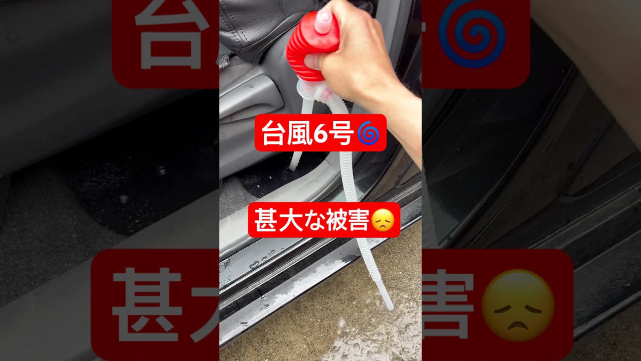 【台風6号】車のドア開けっぱなしで台風直撃した結果😞#チャンネル登録お願いします #shorts #台風