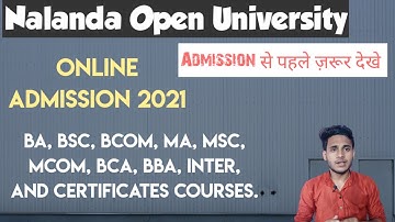 NOU Patna Admission 2021 Full Details Notification | Nalanda Open University
