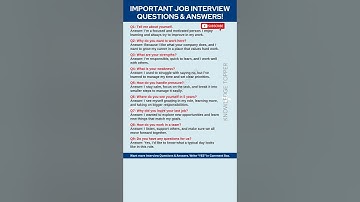 9 Most Important Job Interview Questions and Answers