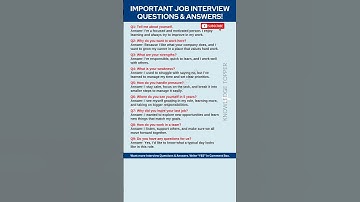 9 Most Important Job Interview Questions and Answers