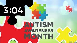 Autism Awareness Month with puzzle pieces 5 Minute Countdown Timer with Calming Happy Music!