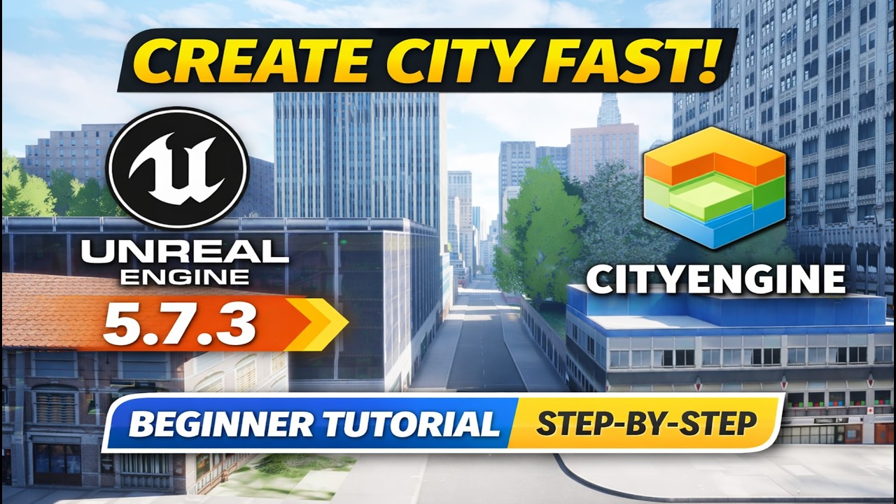 Easyway to create city in Unrealengine 5.7.3 using Cityengine in 10 min ...