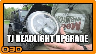 Project 2004 Jeep Wrangler TJ LED Headlight Install - YouTube