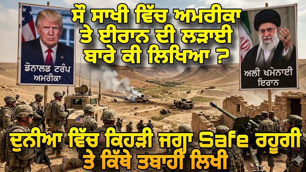 Sau Sakhi Wich America Te Iran Di Ladai Baare Kee Likhya | Duniya Di Kehri Jagah Safe Rahugi
