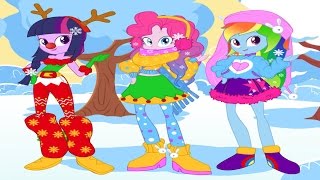 Twilight Sparkle, Pinkie Pie, Rainbow Dash - Equestria Girls Winter Fashion  - Dress Up Game screenshot 1