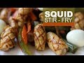 Simple Squid Stir Fry | Squid Cutting Techniques | Sea Food and Vegetable Stir Fry