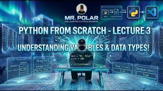 Python From Scratch - Lecture 3 | Variables, Data Types & Basic If/Else