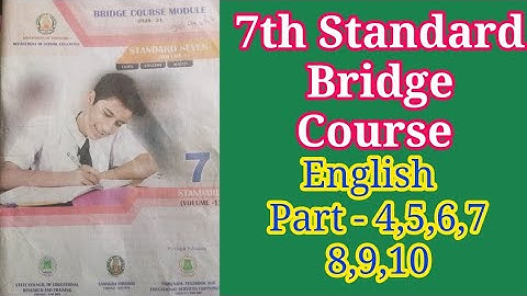 7th standard /Bridge Course Model / Day - 4,5,6,7,8,9,10 / Answer in english medium 2021